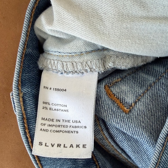 SLVRLAKE Beatnik Ankle Jeans in Pacific Wash Blue High Rise Mom Jeans - Picture 8 of 11